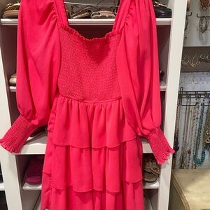 Vibrant Pink Tiered Dress